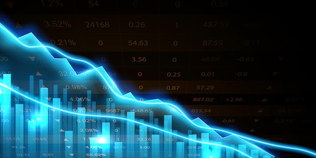 비즈니스 벡터 일러스트 레이 션 디자인 주식 시장 차트 또는 비즈니스 및 금융 아이디어에 대한 Forex 거래 차트