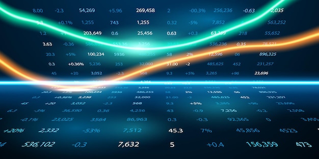 비즈니스 벡터 일러스트 레이 션 디자인 주식 시장 차트 또는 비즈니스 및 금융 아이디어에 대한 Forex 거래 차트