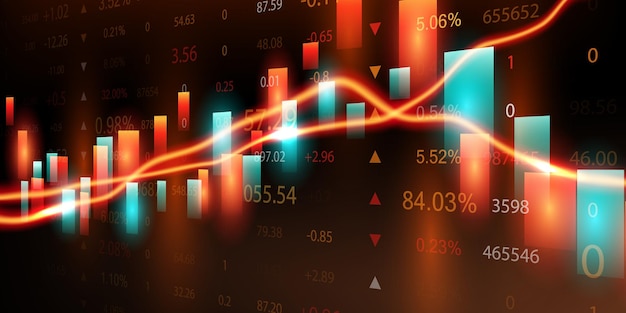business vector illustration design stock market charts or forex trading charts for business and finance ideas