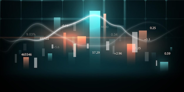 business vector illustration design stock market charts or forex trading charts for business