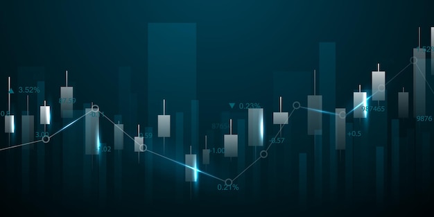 Дизайн бизнес-векторной иллюстрации графики фондового рынка или торговые графики forex для деловых и финансовых идей