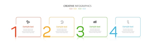 Business vector infographic design template with 4 options steps or processes