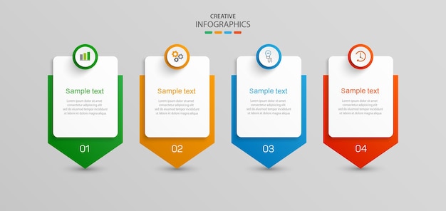 Business vector infographic design template with 4 options