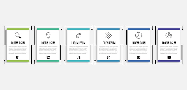 Инфографический шаблон бизнес-вектора 6 шаг