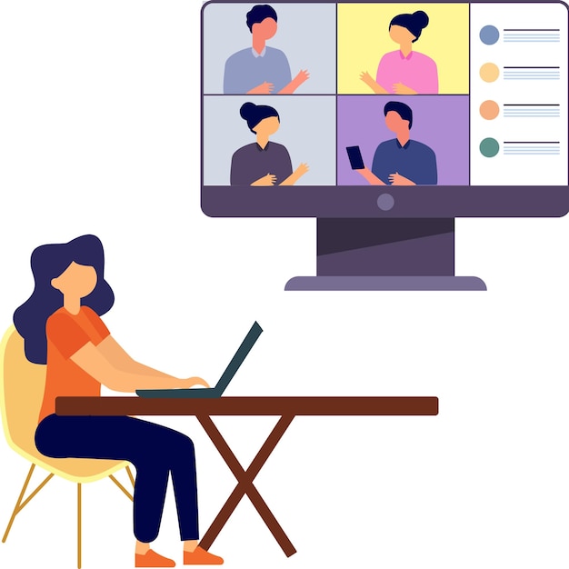 Business video conference Illustration