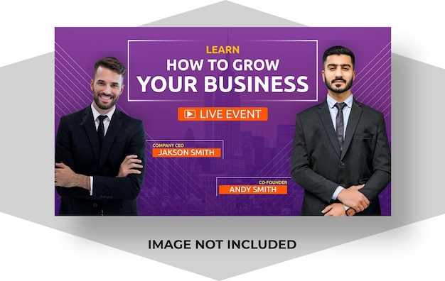 Vector business video thumbnail template