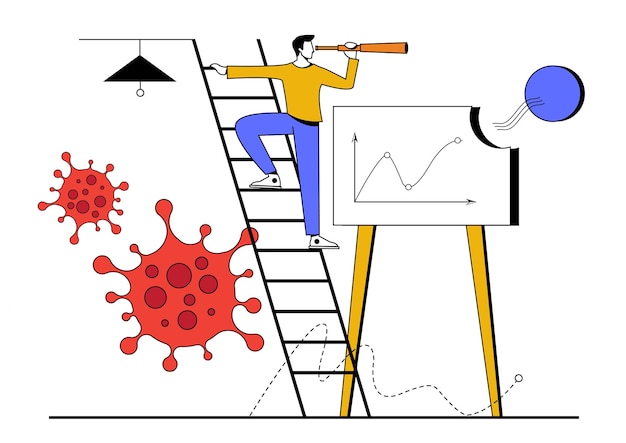 Business vision after coronavirus covid-19 pandemic causing financial crisis and economy recession concept.