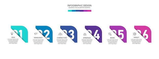 Modello di progettazione infografica di visualizzazione aziendale con opzioni, passaggi o processi. può essere utilizzato per