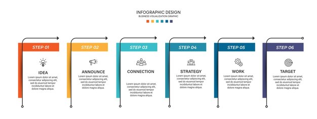 Business visualization infographic design template with options, steps or processes. can be used for