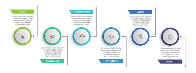 Business visualization infographic design template with options, steps or processes. Can be used for