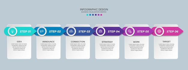 Business visualization infographic design template with options, steps or processes. can be used for