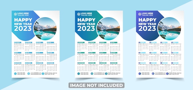 Business wall calendar 2023 new year design template