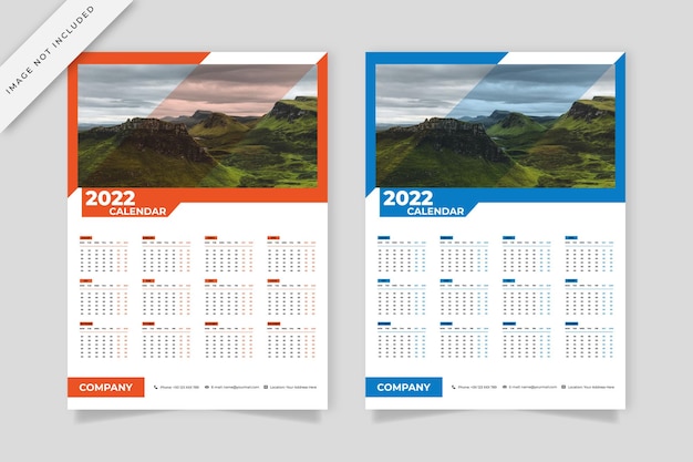 Business wall calendar template