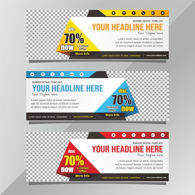 Vector business web banner template design