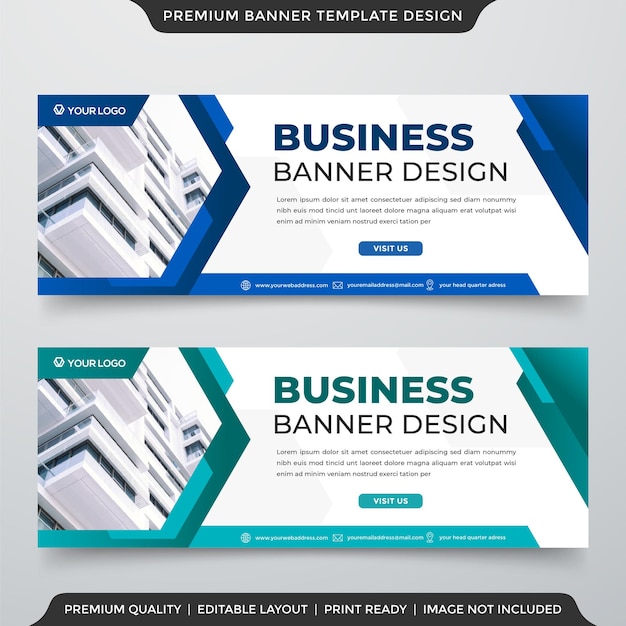 Business web banner template with abstract and modern style use for digital ads