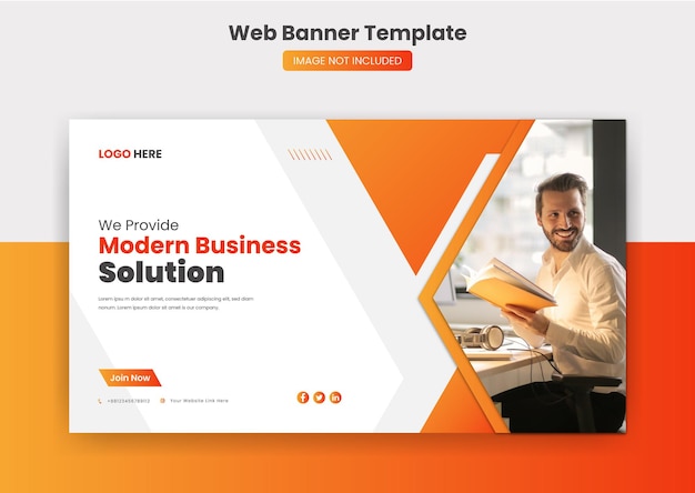 Business web cover banner and youtube thumbnail social media post template