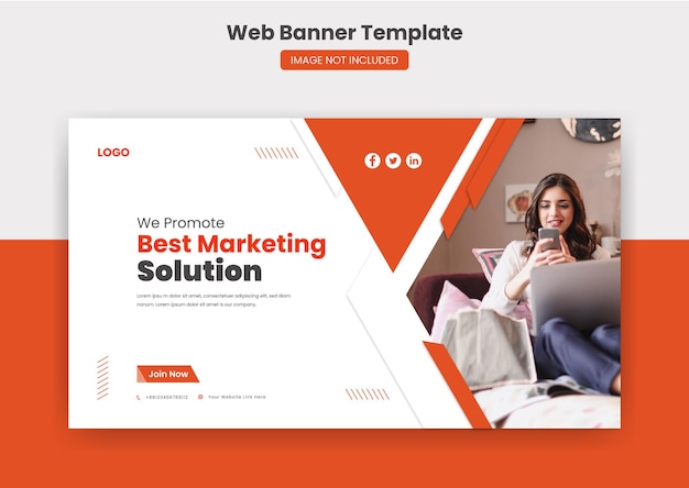 Business web cover banner and youtube thumbnail social media post template