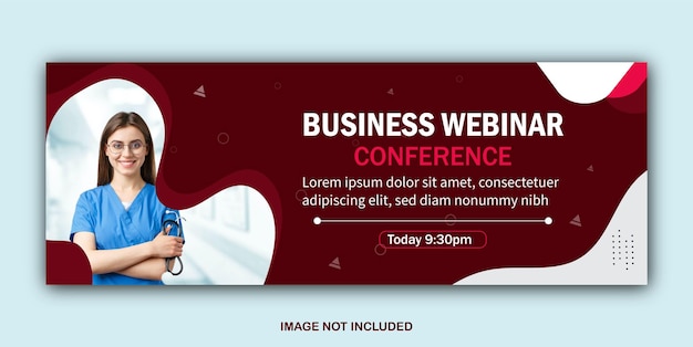 business webinar facebook cover design banner invitation conference live program social media post