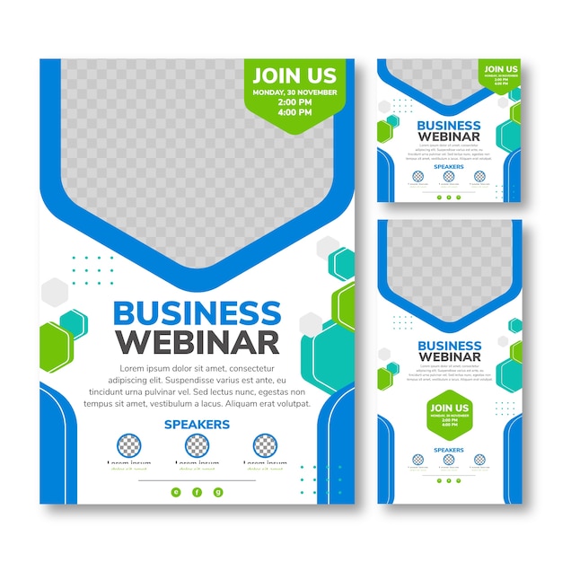 Business webinar flyer print template