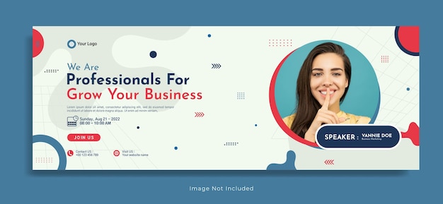 Business webinar horizontal banner template design