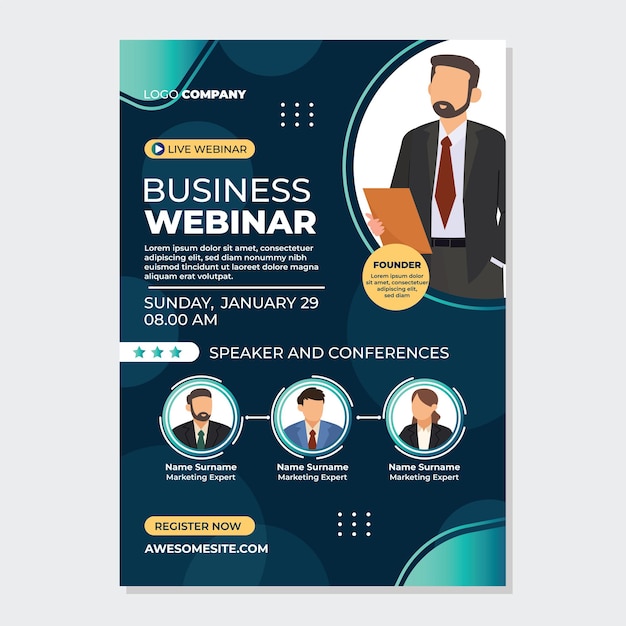 Business Webinar Poster Template