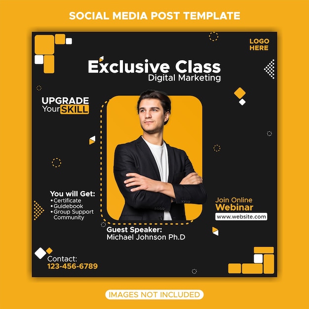 business webinar promotion Instagram post template