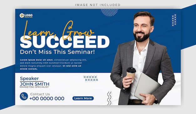 business webinar promotional web banner template design