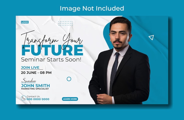 business webinar promotional web banner template design