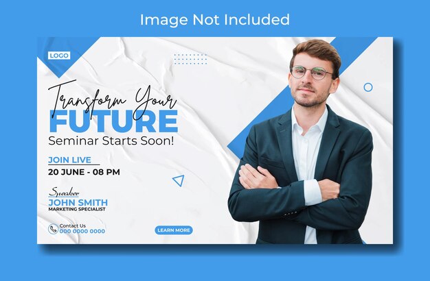 business webinar promotional web banner template design