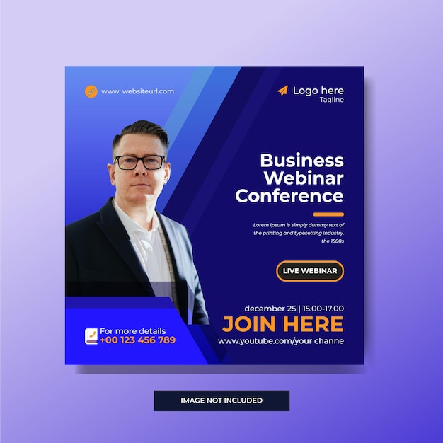 Vector business webinar social media banner