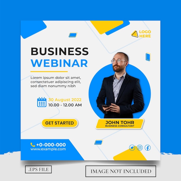 Business Webinar Social Media Post Banner Template