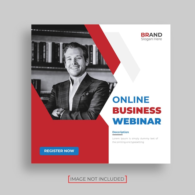 Business webinar social media post design