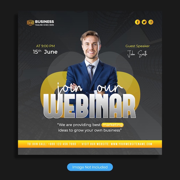 Business Webinar Social Media Post Design