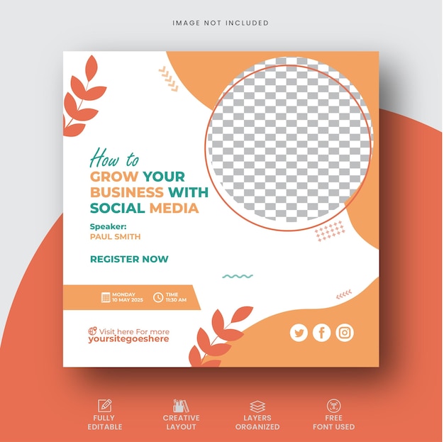 Vector business webinar social media post or instagram post template