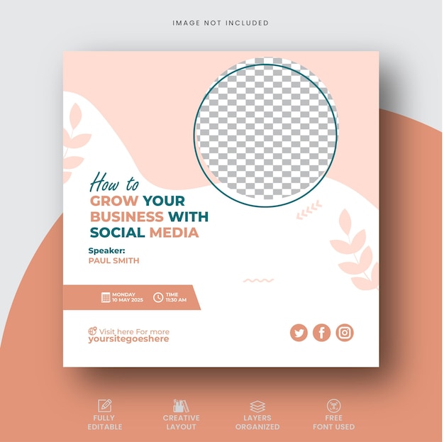 Vector business webinar social media post or instagram post template