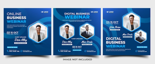 Business webinar social media post template design