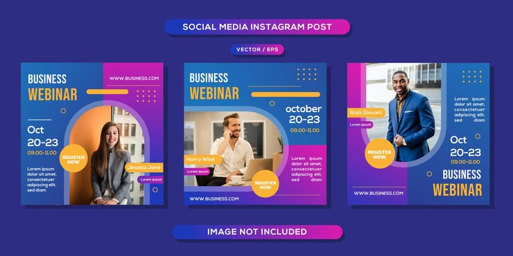 business webinar social media post template