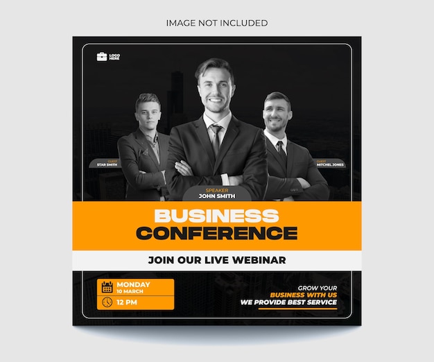 Vector business webinar social media post template