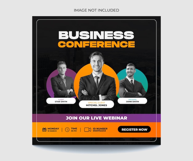 Vector business webinar social media post template