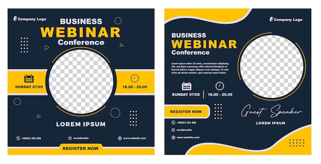 Vector business webinar template banner