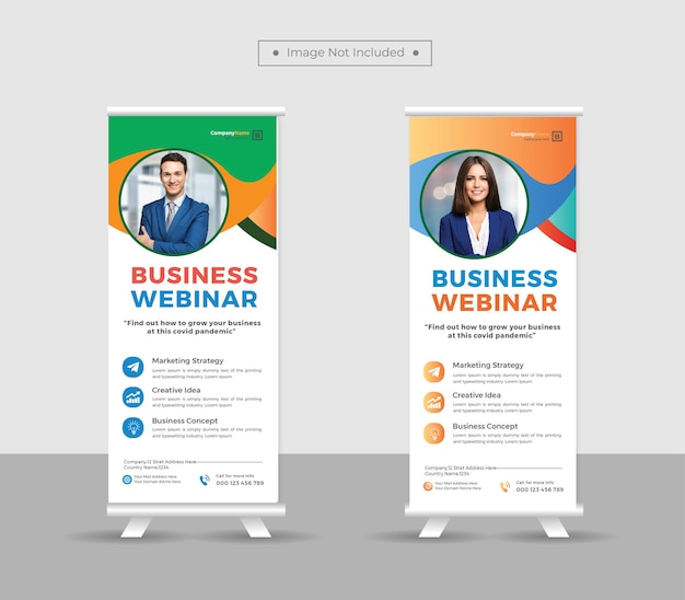 Business Webnar Roll up banner stand template design