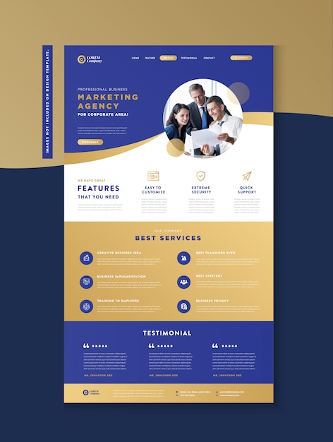 Business Website Landing Page | App Landing Page | Web User Interface Design | Web Wire-frame Template