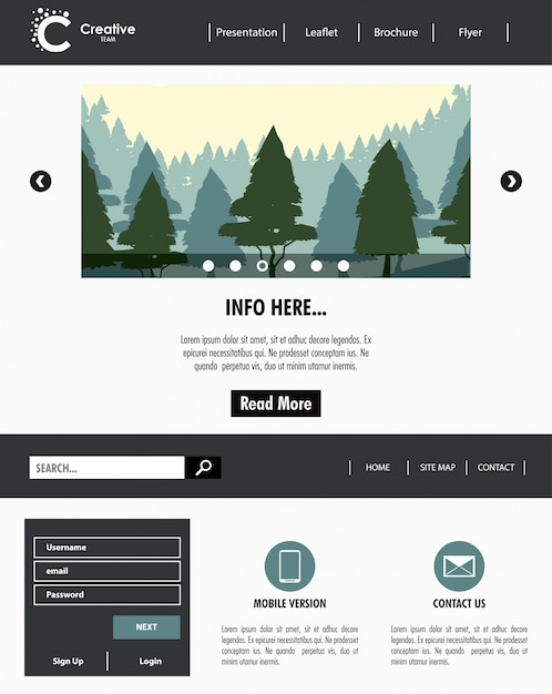 Vector business website template