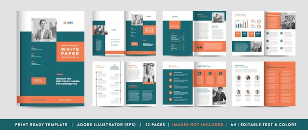 Business White Paper and Company internal document design or Brochure Design