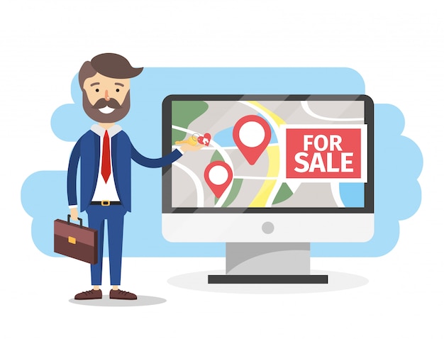 Business with computer sale property map