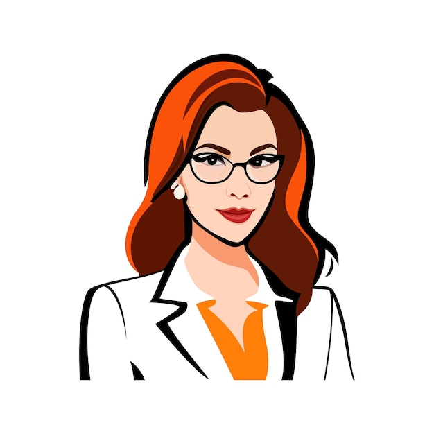 Business woman avatar illustration simple cartoon user portrait business leader