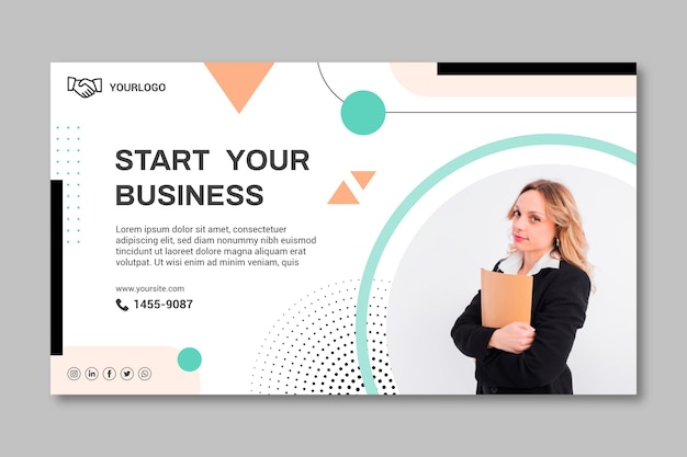 Vector business woman banner template