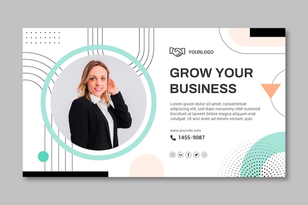 Vector business woman banner template