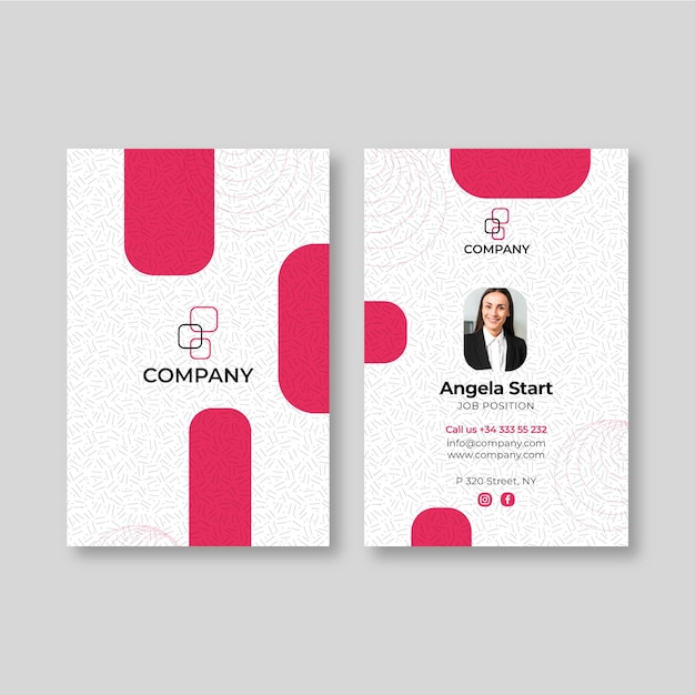 Vector business woman business card template