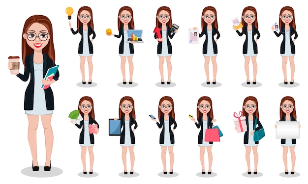 Business woman cartoon character